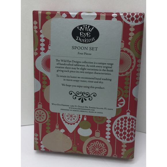 Wild Eye Designs 4 Piece Holiday Beaded Spoon Set NIB - Picture 3 of 3